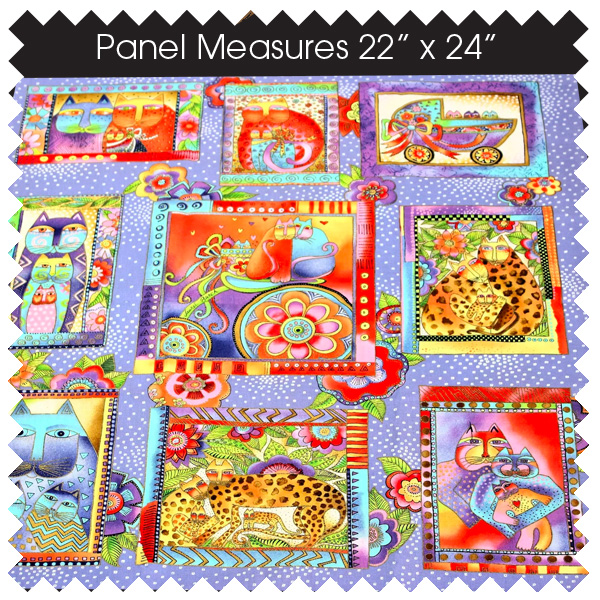 Laurel Burch Fanciful Felines Pastel Panel - Image 3