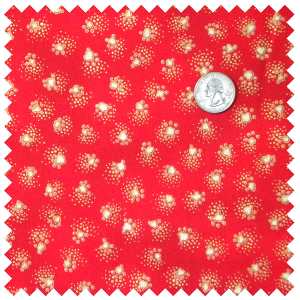 Laurel Burch Fabulous Felines Paws-Red-REMNANT 9"